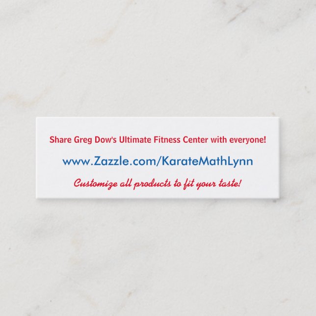 Visitenkarte Karate-Mathe-Lynns Zazzle (Vorderseite)