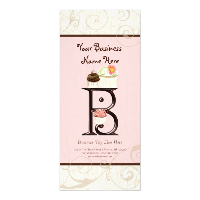 Visitenkarte - Letter B Monogram Dessert Bak Werbekarte (Vorne)