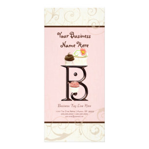 Visitenkarte - Letter B Monogram Dessert Bak Werbekarte
