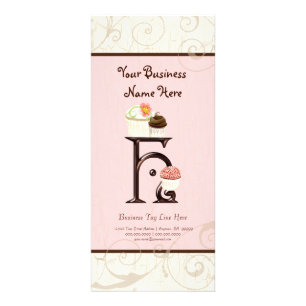 Visitenkarte - Letter H Monogram Dessert Bak Werbekarte