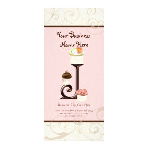 Visitenkarte - Letter J Monogram Dessert Bak Werbekarte