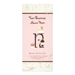Visitenkarte - Letter N Monogram Dessert Bak Werbekarte