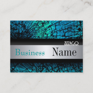 Visitenkarte Metal Look Silver Black Grunge