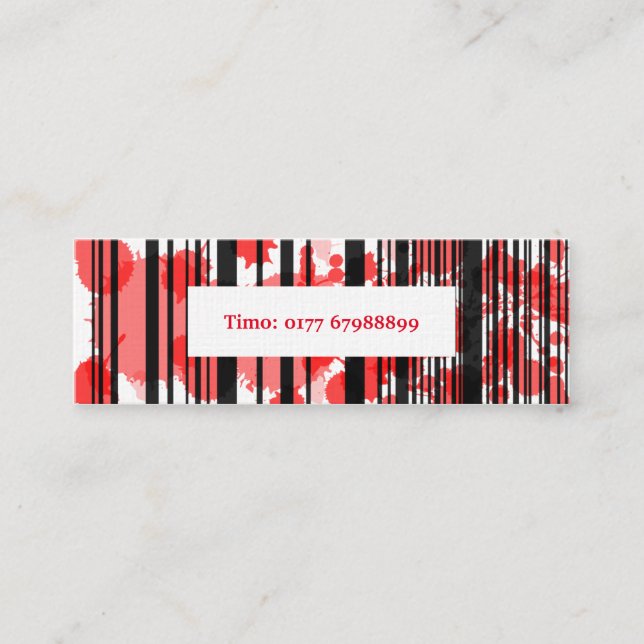 Visitenkarte Mini rot schwarz (Vorderseite)