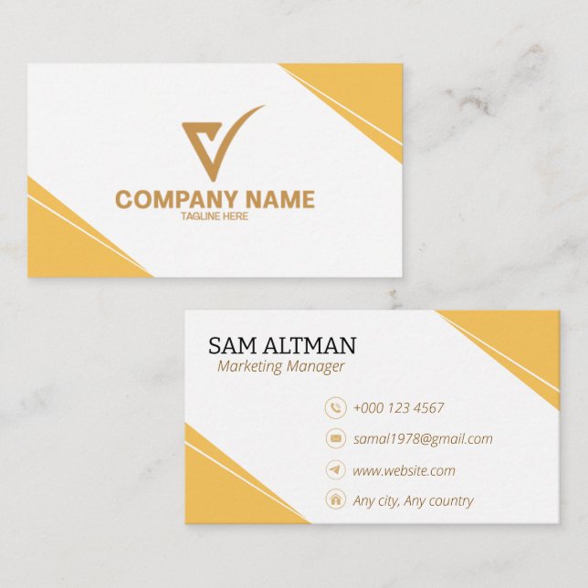 Visitenkarte | Minimal Luxus Eigenname & Logo (Vorne/Hinten)