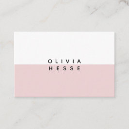 Visitenkarte Minimal Pink White Business Card