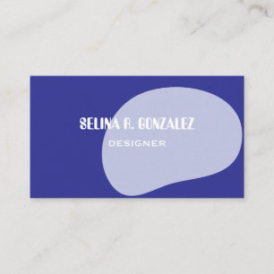 Visitenkarte mit blauem cool-neutralem Formdesign