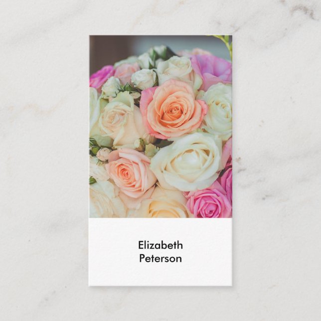 Visitenkarte mit Blume-Hintergrund (Vorderseite)