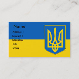 Visitenkarte mit der Flagge der Ukraine