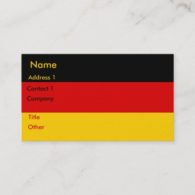 Visitenkarte mit der Flagge Deutschlands (Vorderseite)