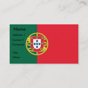 Visitenkarte mit der Flagge Portugals