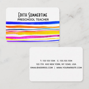 Visitenkarte mit farbigen Streifen