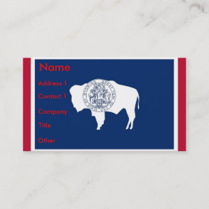Visitenkarte mit Flag of Wyoming, USA.