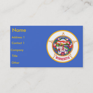 Visitenkarte mit Flag von Minnesota U.S.A.