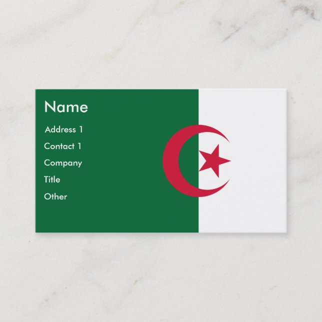 Visitenkarte mit Flagge Algeriens (Vorderseite)