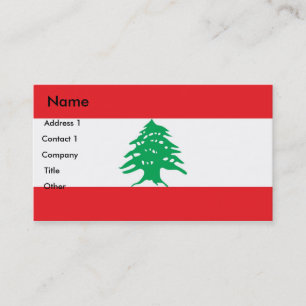 Visitenkarte mit Flagge des Libanon
