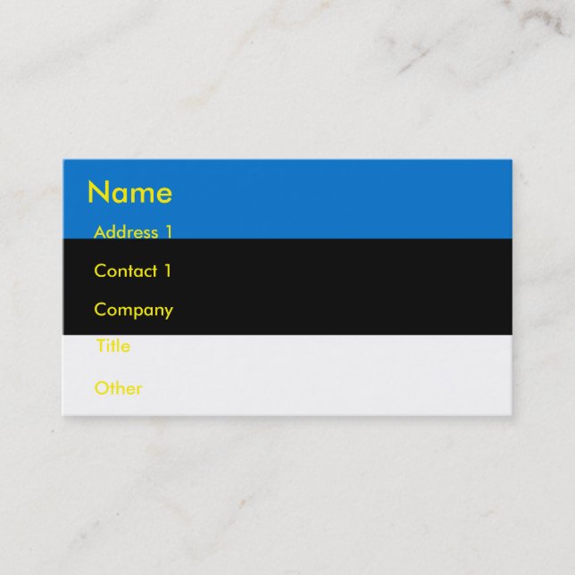 Visitenkarte mit Flagge Estlands (Vorderseite)