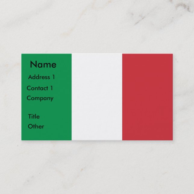 Visitenkarte mit Flagge Italiens (Vorderseite)