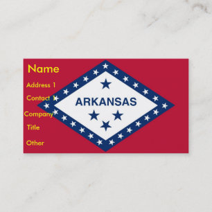 Visitenkarte mit Flagge von Arkansas U.S.A.