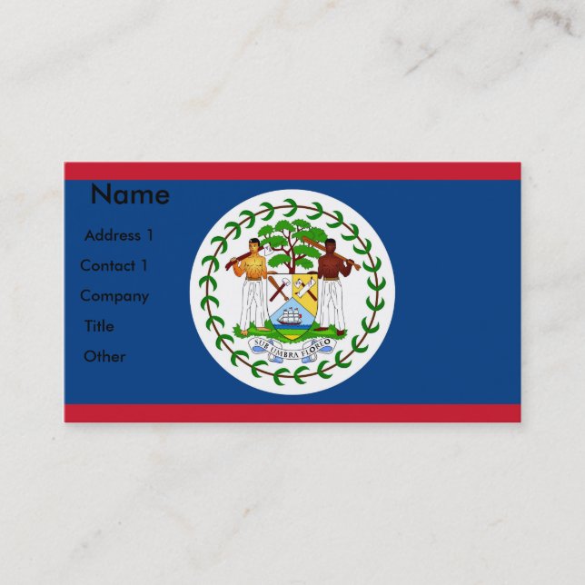 Visitenkarte mit Flagge von Belize (Vorderseite)