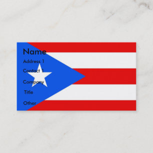 Visitenkarte mit Flagge von Puerto Rico U.S.A.
