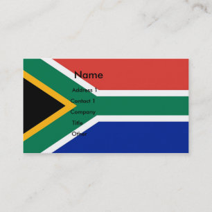 Visitenkarte mit Flagge von Südafrika