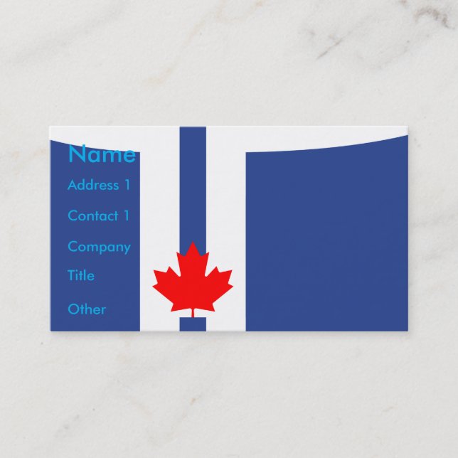 Visitenkarte mit Flagge von Toronto, Kanada (Vorderseite)