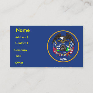 Visitenkarte mit Flagge von Utah U.S.A.