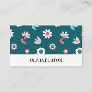 Visitenkarte mit floralem Wasserfarbenhintergrund