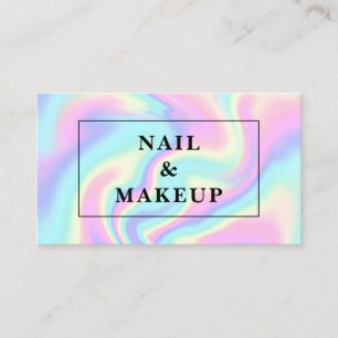 Visitenkarte mit holografischem Hintergrund.