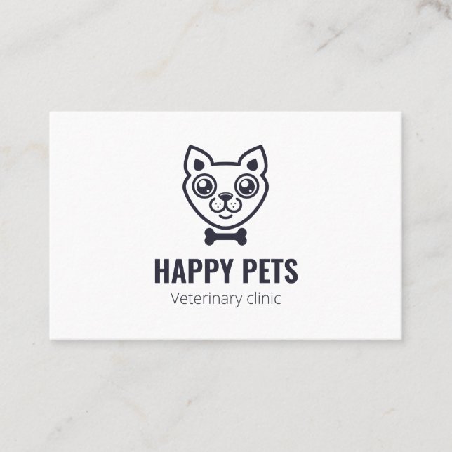 Visitenkarte mit Hund für eine Tierklinik. (Vorderseite)
