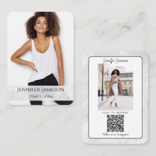 Visitenkarte mit Marmorhintergrund QR-Code