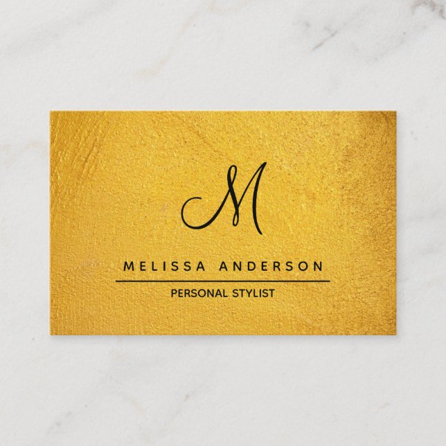 Visitenkarte mit Monogramm im einfachen Stil. (Vorderseite)