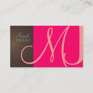 Visitenkarte mit Monogramm in Retro-Farben