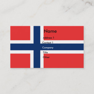 Visitenkarte mit norwegischer Flagge