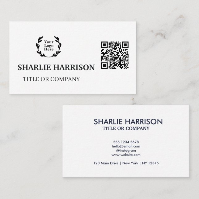 Visitenkarte mit QR-Code (Vorne/Hinten)