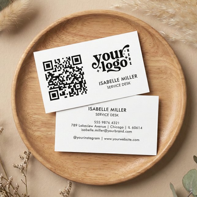 Visitenkarte mit QR-Code | Einfaches modernes Desi (Business Card with QR Code | Simple Modern Design)