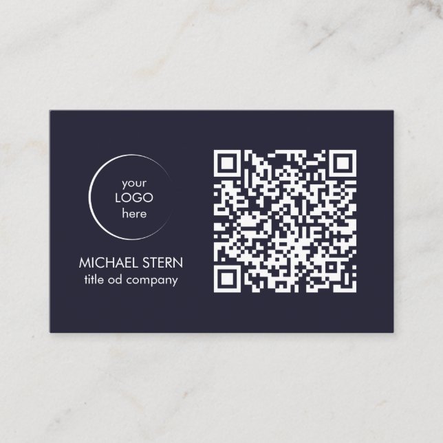 Visitenkarte mit QR-Code & Logo (Vorderseite)