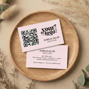 Visitenkarte mit QR-Code Moderne Pink Design