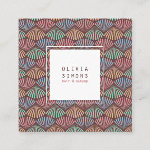 Visitenkarte mit Retro-Muscheln-Muster.