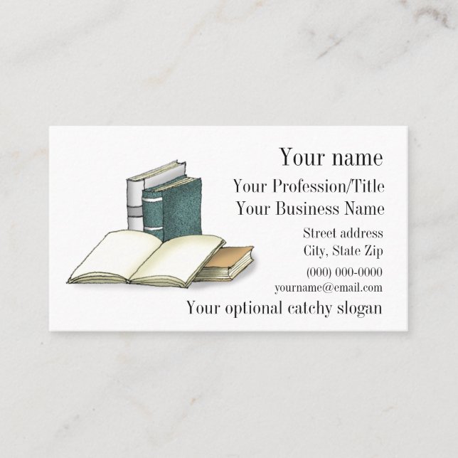 Visitenkarte "Open Book Design" (Vorderseite)