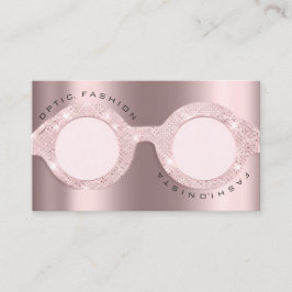 Visitenkarte Optische Rose Glitzer Metallbrille Telefonnummerkarte