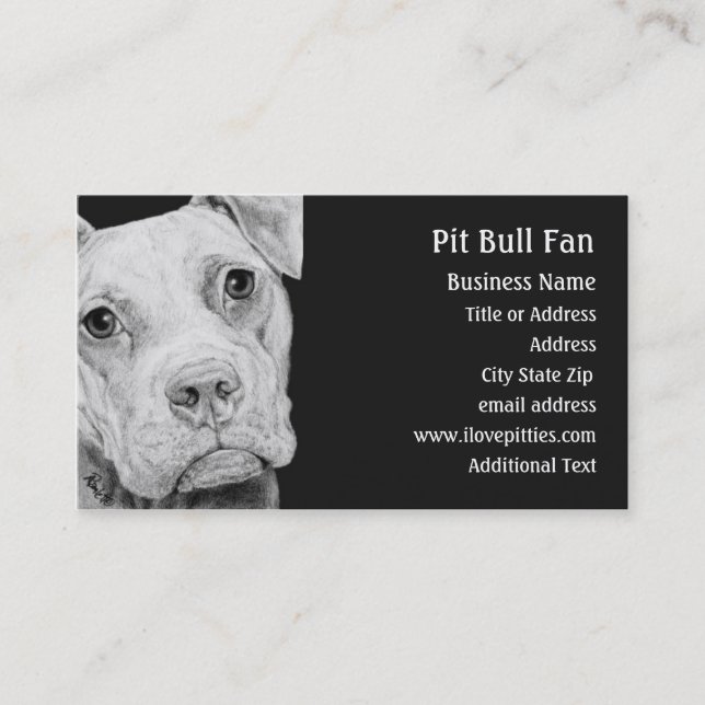 Visitenkarte Pitbull-Terriers (grau) - (Vorderseite)