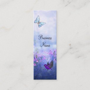 Visitenkarte Purple Flowers Birds Skinny