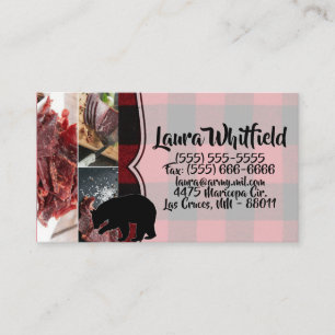 Visitenkarte Red Buffalo Kariert Bär Black