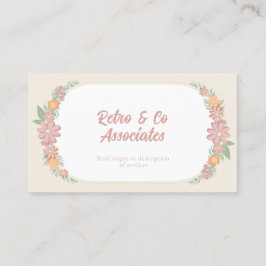 Visitenkarte, Retro Pastell Blume, kein Logo Visitenkarte