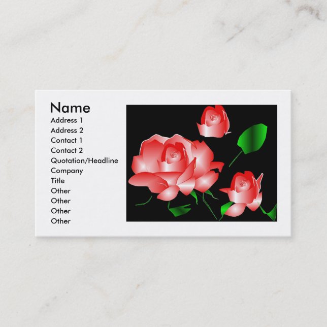 Visitenkarte "Rosa Florist II" (Vorderseite)
