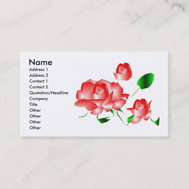 Visitenkarte "Rosa Florist III" (Vorderseite)