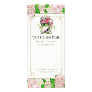 Visitenkarte - Rose Hydrangea Florist Florist Flor Werbekarte