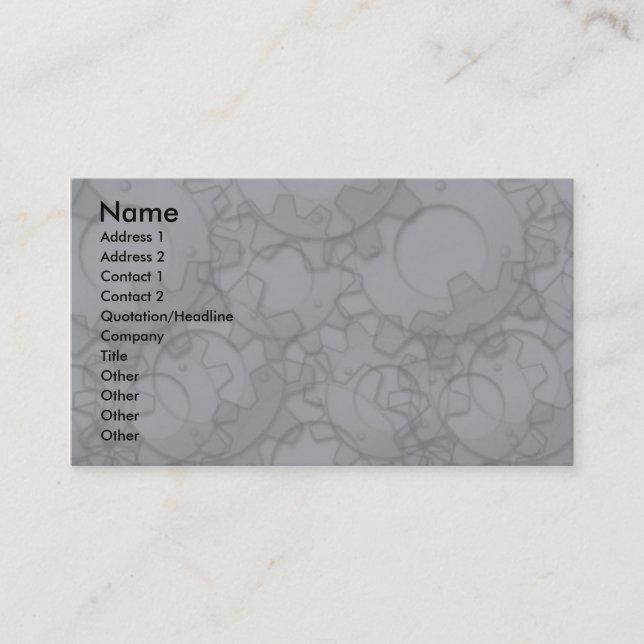Visitenkarte-Schablone - Metallgänge Visitenkarte (Vorderseite)
